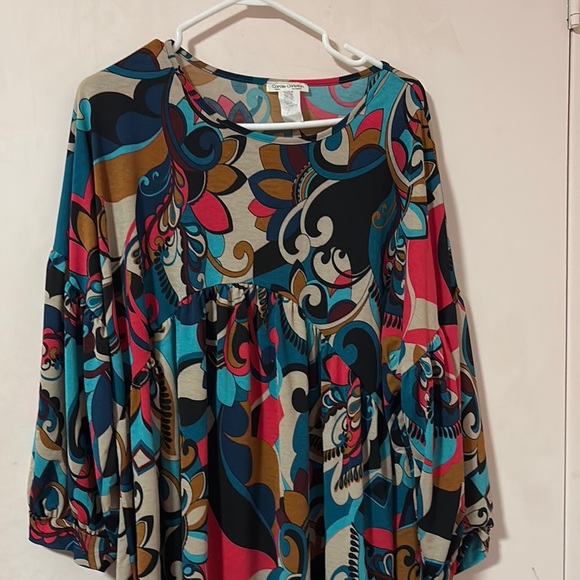 Colorful Patterned Long Sleeve Dress - Picture 2 of 2